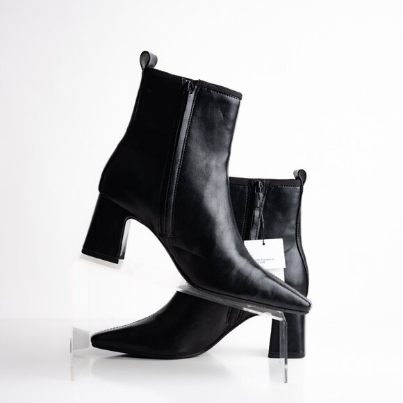Zara Womens Heeled Ankle Boots Pointed Toe US 7.5 EU 38 Black 3112/510 NWT - Picture 3 of 8